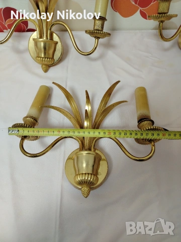 месингови аплици от 1950, снимка 3 - Лампи за стена - 53144811