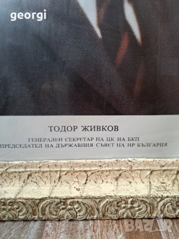 портрет от соца на Тодор Живков , снимка 3 - Антикварни и старинни предмети - 51931318