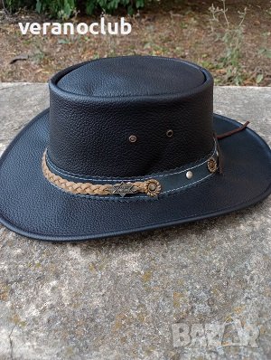 Каубойска шапка Естествена кожа Модел Лукс, снимка 3 - Шапки - 41883509