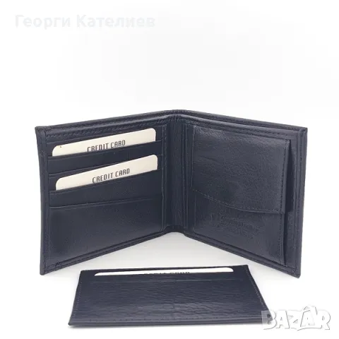 Мъжки портфейл David Polo и колан -Подаръчен комплект естествена кожа Код на продукта:M-0031, снимка 2 - Подаръци за мъже - 48126212