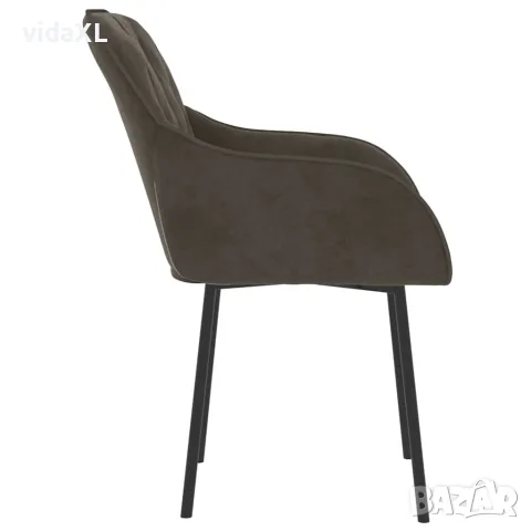 vidaXL Трапезни столове, 2 бр, тъмносиви, кадифе, снимка 5 - Столове - 56147125