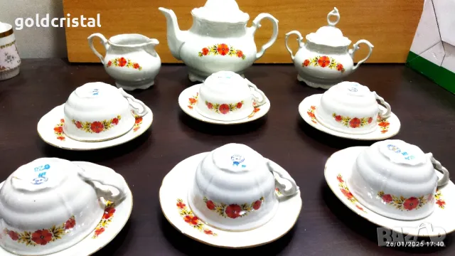 стар български порцелан чаши за чай кафе чайник заханица латиера 