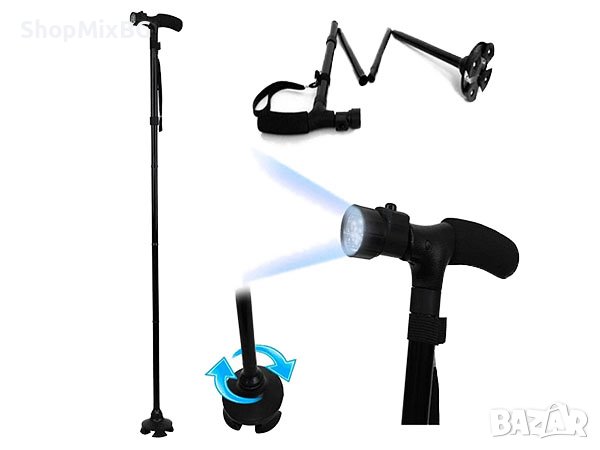 Сгъваем бастун с LED фенер, снимка 4 - Други - 41738656