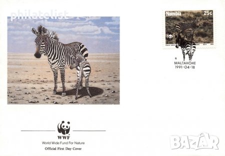 Намибия 1991 - 4 броя FDC Комплектна серия - WWF, снимка 3 - Филателия - 38640732