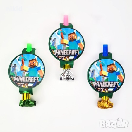 Minecraft Майнкрафт Свирка свирки за детско парти рожден ден, снимка 3 - Други - 33315712