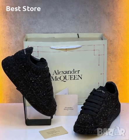 Alexander McQueen Дамски Черни Маратонки С Камъни 36-40 Номер 