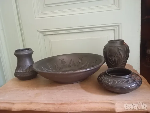 Комплект съдове черна керамика