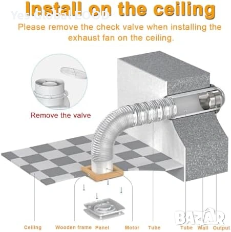 Вентилатор за баня 100mm с влагосензор и таймер, снимка 8 - Други стоки за дома - 53735362