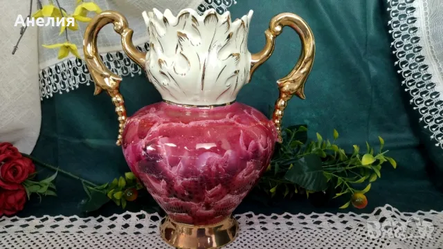 Ваза от Италия стил барок от 50 те години , снимка 2 - Вази - 50276219