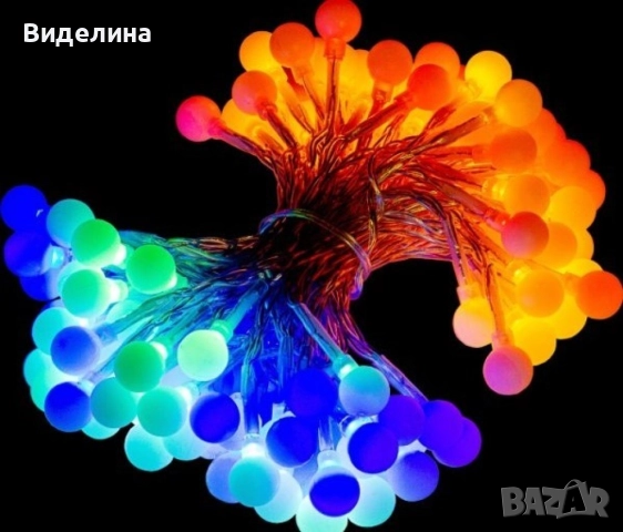 Соларно коледно LED осветление, 60 броя, 6 метра, снимка 3 - Декорация за дома - 51983899