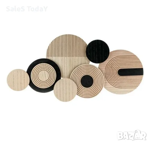 Дървена декорация за стена, " Кръгове", 67,5см, снимка 2 - Декорация за дома - 49632131