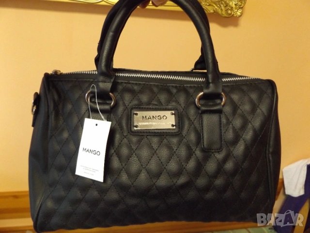 Дамска чанта Mango кожена