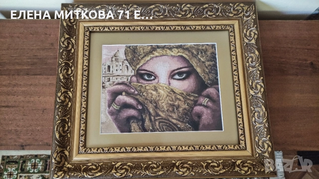 Гоблен "Шехерезада"в богато орнаментирана рамка с паспарту и антирефлексно стъкло, снимка 2 - Гоблени - 51790439