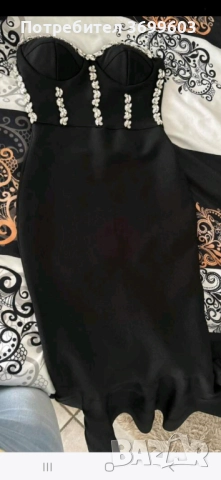 Дамска елегантна рокля с камъни, снимка 3 - Рокли - 52134197
