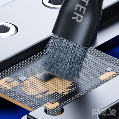 Четка Mechanic двустранна за почистване на флюс при ремонт на платки, SMD, фини стоманени нишки, снимка 3 - Други инструменти - 53478207