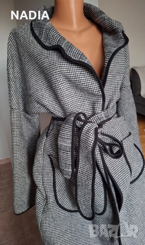 Палто на Negative пепит и каре, снимка 2 - Палта, манта - 52724043