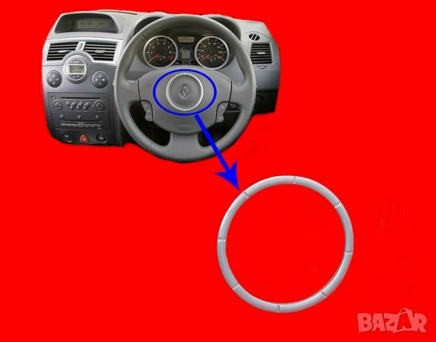 хромиран ринг пръстен за Рено Renault Megane Mk2 Scenic Mk2 Kangoo Mk2