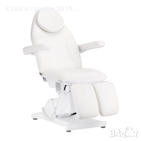 Стол за педикюр Sillon Basic (3 мотора) - бял/сив