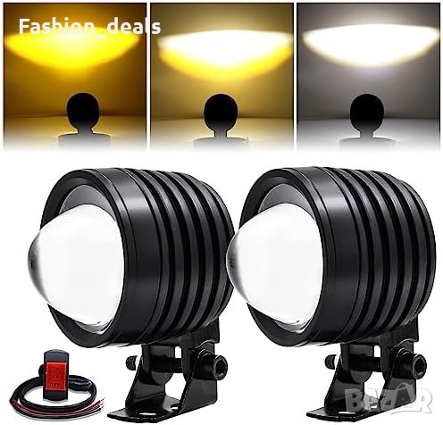 Нови 2 броя LED фарове за мотоциклети за мъгла Бели 60W