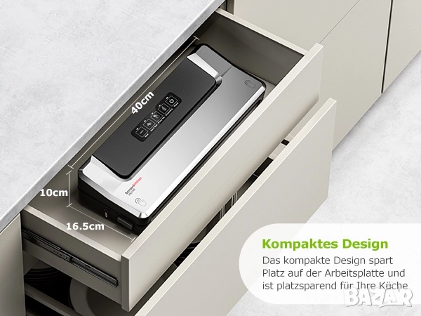 Вакуум машина 125W с 4 режима за сухи и мокри храни. Bonsenkitchen VS2100, снимка 11 - Други - 52375712