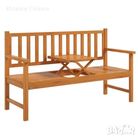 Градинска дървена пейка с масичка