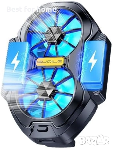 FS01 Мощен охладител за смартфон с двоен вентилатор – за Гейминг, 300mAh батерия, iOS & Android