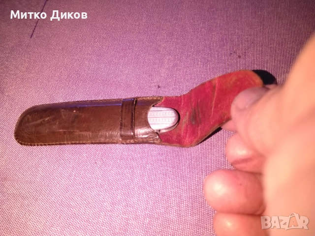 Noxin Rostfrei Solingen джобно ножче две части без луфт отлично с калъф естест.кожа 85х64мм острие, снимка 16 - Ножове - 51834810