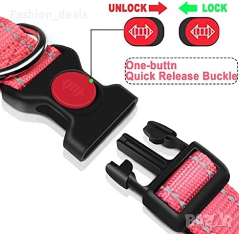 Нов нашийник каишка за куче отразяващ найлон обучение и разходка , снимка 4 - За кучета - 41447927