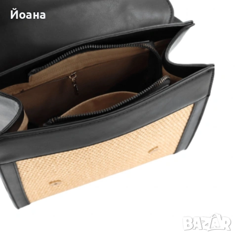 Кокетна дамска раничка, със сламени детайли, снимка 5 - Раници - 53202350