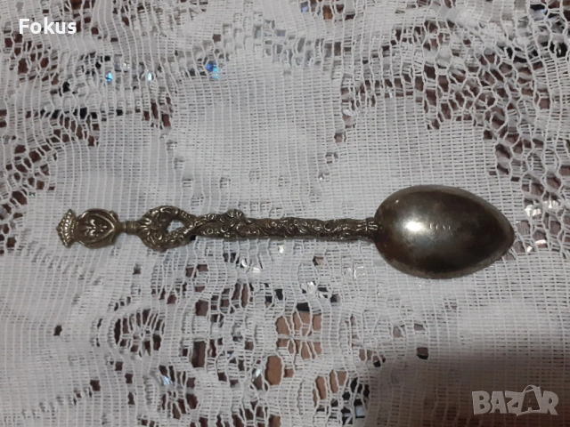 Стара антикварна малка колекционерска лъжичка Италия - N3, снимка 4 - Антикварни и старинни предмети - 53698243