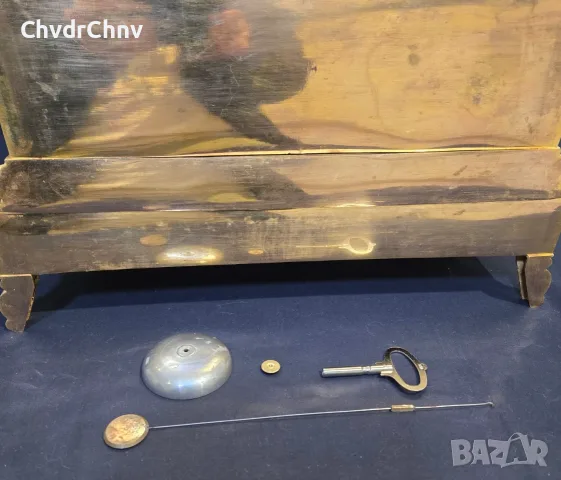 Франция 1827г/62см-12кг/стар фигурален каминен часовник Юлий Цезар/бронз-злато, снимка 18 - Антикварни и старинни предмети - 56046203