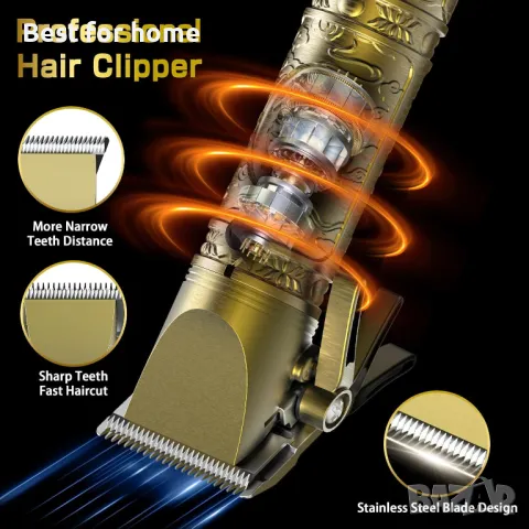 Професионална машина за подстригване на коса, брада, самобръсначка, снимка 3 - Фризьорски принадлежности - 49422953