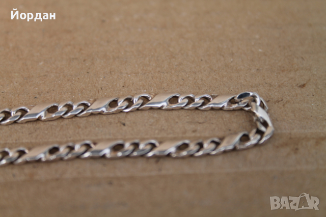 Сребърен ланец , снимка 5 - Колиета, медальони, синджири - 44639081