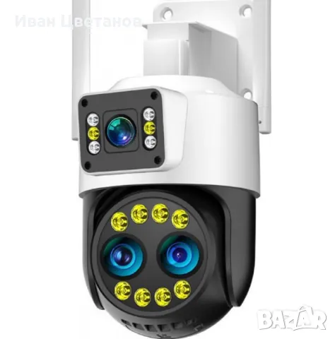 Високотехнологична външна камера за наблюдение с интелигентно нощно виждане и 360° ротация