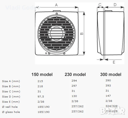 Прозоречен реверсивен вентилатор Vortice Vario 300/12 AR LL S LongLife 30.000h, снимка 7 - Друга електроника - 50925550