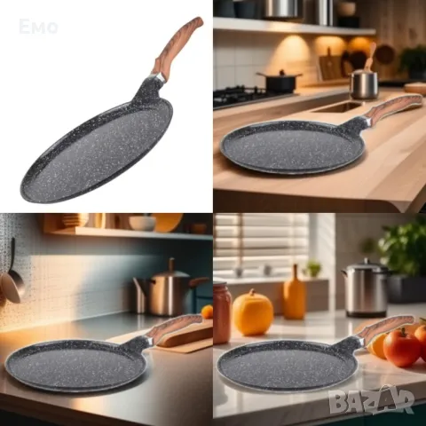 Тиган за палачинки Goldmann GM-1124, 24/28см. Лят алуминий, Керамично покритие. Индукция