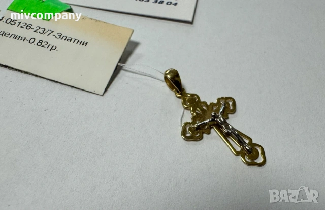 Златна висулка(кръст)0.82гр.Ново!!!, снимка 2 - Колиета, медальони, синджири - 53273024