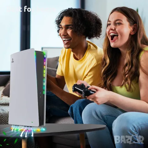 Стойка за охлаждащ вентилатор за PS5 с RGB светлина, снимка 7 - Друга електроника - 50082512