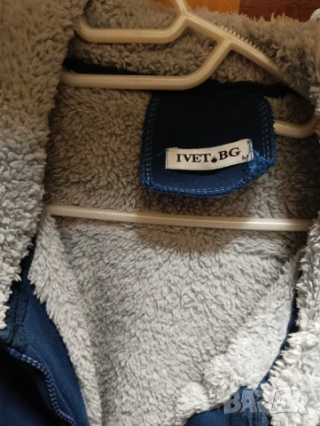 Топъл мъжки суичър с цип Rob размер M в Син цвят, снимка 3 - Суичъри - 53475302