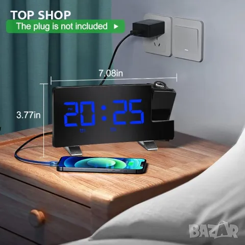 Радио часовник с прожекция и аларми TAKINK EN8831, снимка 2 - Други - 48678710