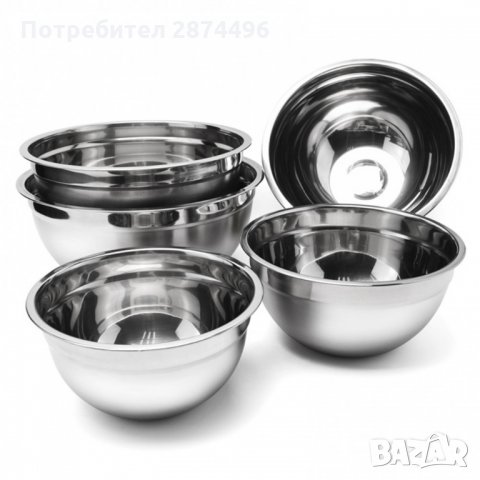 3155 Метални купи за разбъркване със силиконово дъно, снимка 18 - Съдове за готвене - 35725650