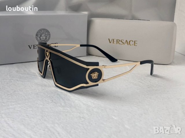 Versace 2023 дамски мъжки слънчеви очила маска черни кафяви прочрачни, снимка 12 - Слънчеви и диоптрични очила - 39842328