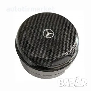 Карбонов ПЕПЕЛНИК Mercedes с порцеланова чаша – T401