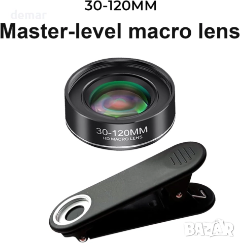 4K UHD професионален макро обектив за смартфони – 10x увеличение, снимка 2 - Селфи стикове, аксесоари - 52691490