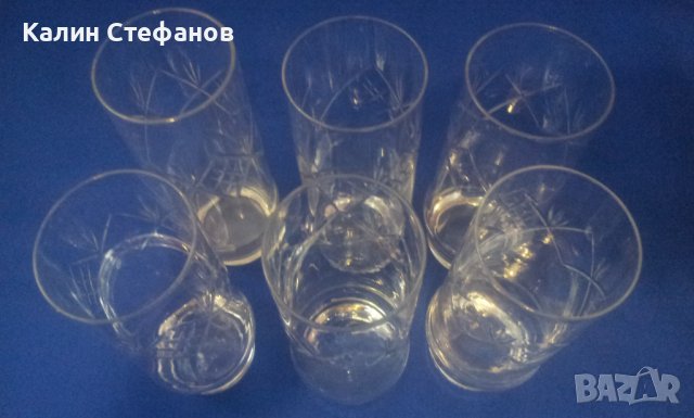 Кристални водни чаши 6 бр, снимка 6 - Чаши - 40979264