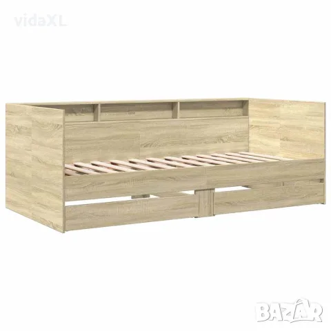 vidaXL Дневно легло с чекмеджета, без матрак, сонома дъб, 90x190 см, снимка 3 - Спални и легла - 56146942