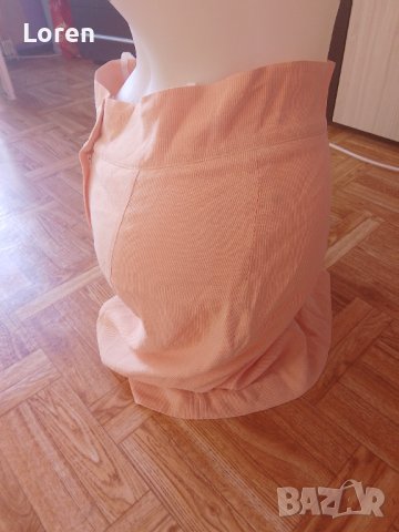 Дамска пола в прасковен цвят на бели раета, снимка 7 - Поли - 41360878