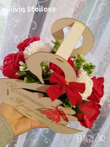 Лебеди със сапунени цветя, снимка 4 - Подаръци за жени - 39594498