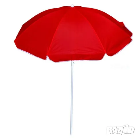 Градински чадър, осмоъгълен, чупещ, червен, 240 см