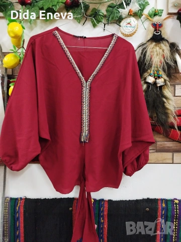 Дамска блуза с прилеп ръкави, снимка 2 - Други - 53423596